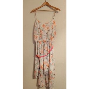 2/$25 Floral High/Low Sleeveless Cami Belted Dress